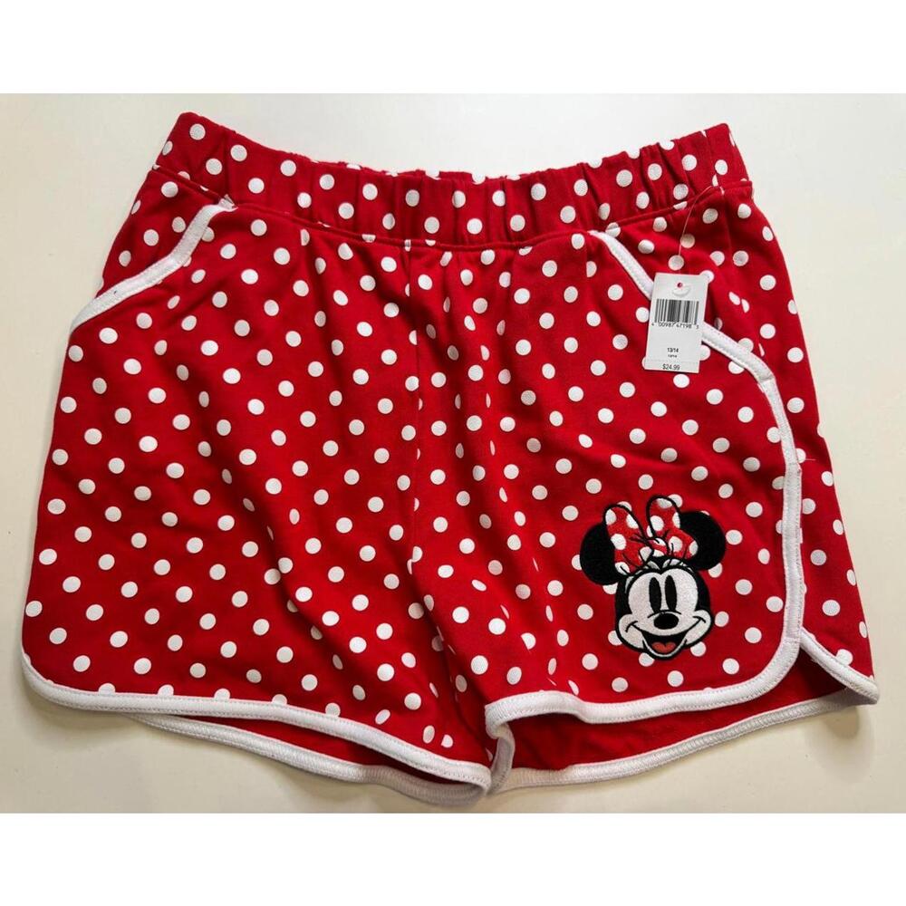 NWT‎ Disney Minnie Mouse Red Polka Dot Shorts Girls 13/14